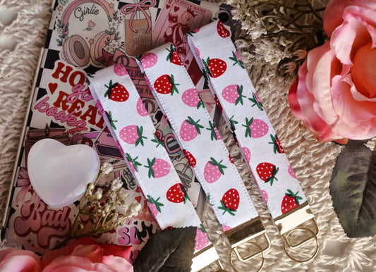 Strawberry Key Fob Wristlet